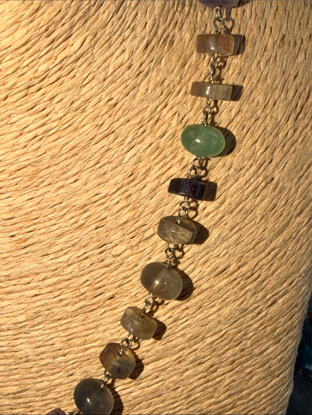Artisan Multicolor Gemstone Necklace with Pendant - Picture 2 of 14